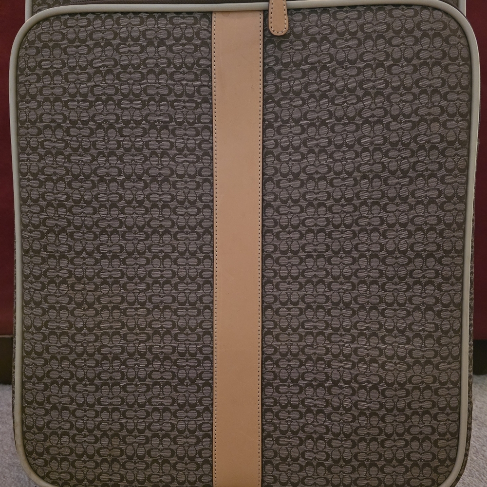 Coach Brown and Tan Rolling Suitcase - Picture 9 of 12
